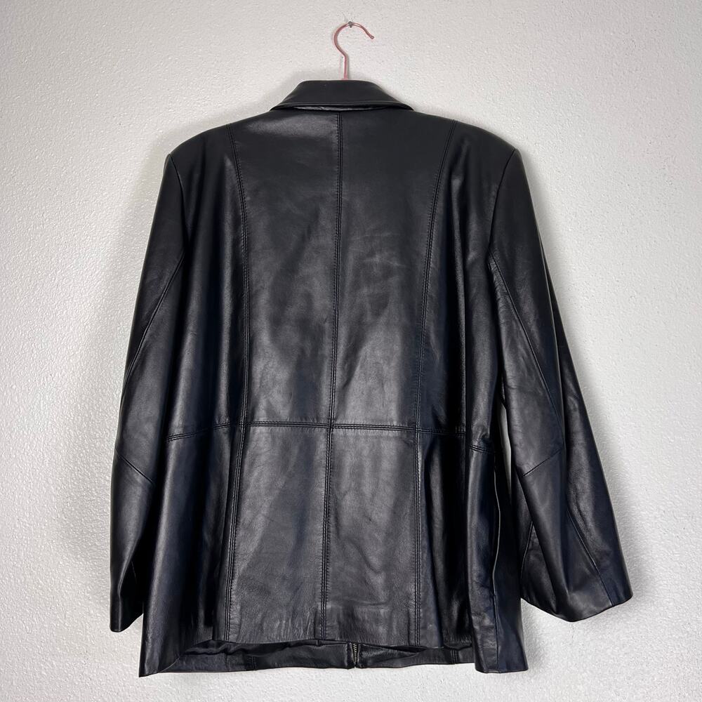 Marvin Richards Genuine Leather Jacket Black XL Classic Minimalist Moto Style - Picture 5 of 7